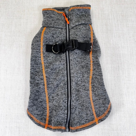 Dress Your Pet With Love Other - Dress Your Pet With Love Gray‎ Fleece Dog Sweater Vest Harness Zipper Large NEW